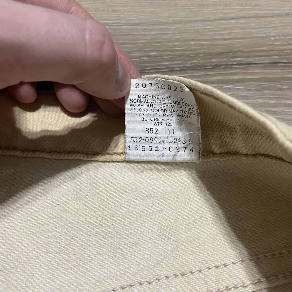 Levi's‎ 550 Made In USA Pastel Light Yellow 90s Jeans Actual 29x30
